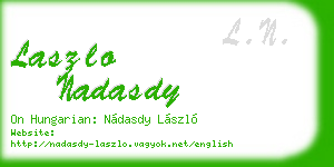 laszlo nadasdy business card