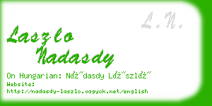 laszlo nadasdy business card